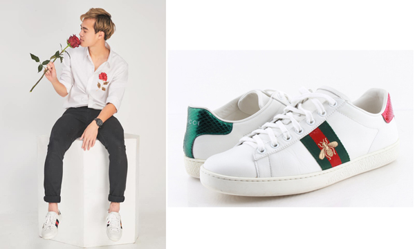 Đôi Gucci Bee Ace Sneakers của Văn Toàn có giá 650 USD (khoảng 15,8 triệu đồng).