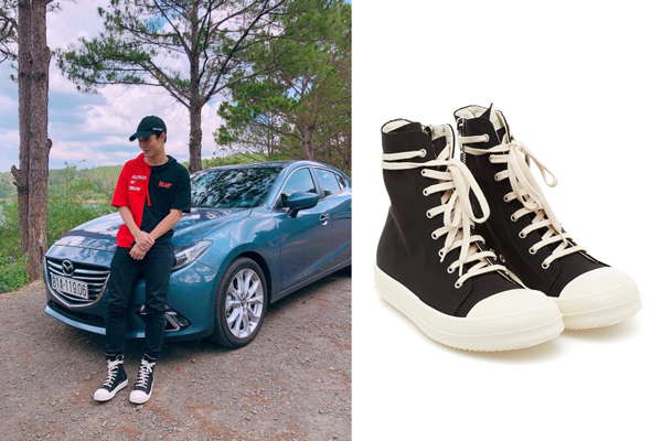 Đôi Rick Owens DRKSHDW của Văn Toàn có giá 762 USD (khoảng 17,6 triệu đồng).