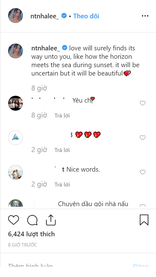 Dòng trạng thái đầy ẩn ý của Nhật Lê.