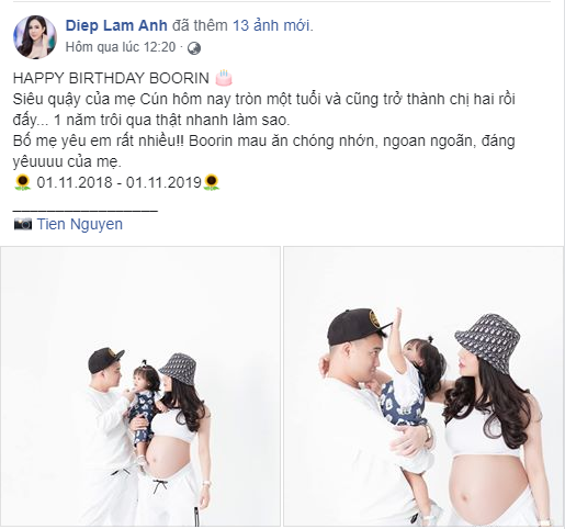Vào khoảng thời gian Diệp Lâm Anh thông báo mang bầu lần hai đã không khỏi khiến dư luận bất ngờ. Bởi thời điểm ấy con gái Boorin của Diệp Lâm Anh còn chưa đầy 6 tháng tuổi.