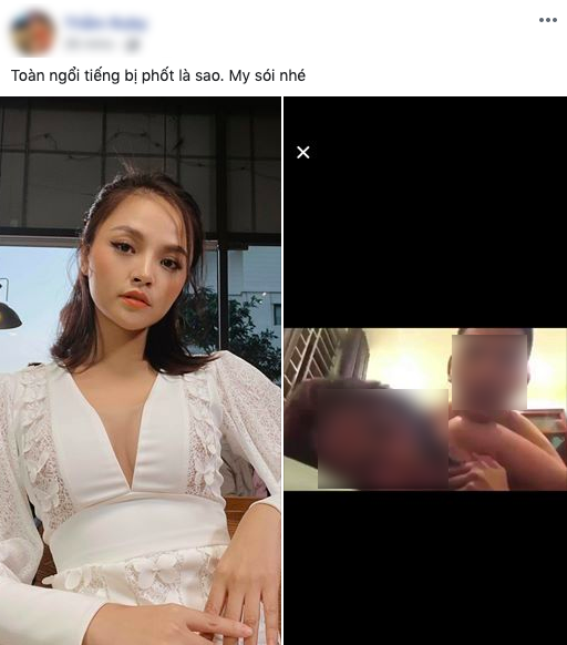 Một tài khoản mạng xã hội chia sẻ hình ảnh cắt ra từ clip nóng và khẳng định đó là Thu Quỳnh.  