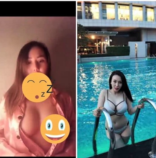 Bức ảnh được chụp lại từ clip nóng, ghép với ảnh bikini của bà xã Khắc Việt được nhiều tài khoản chia sẻ.    