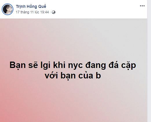 Những dòng trạng thái đầy tâm trạng gần đây liên tục được Hồng Quế chia sẻ trên trang cá nhân.  