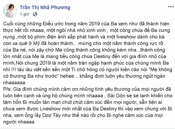 Nhã Phương chính thức tiết lộ tên của con gái và chuyện ông xã xây nhà tặng con.  
