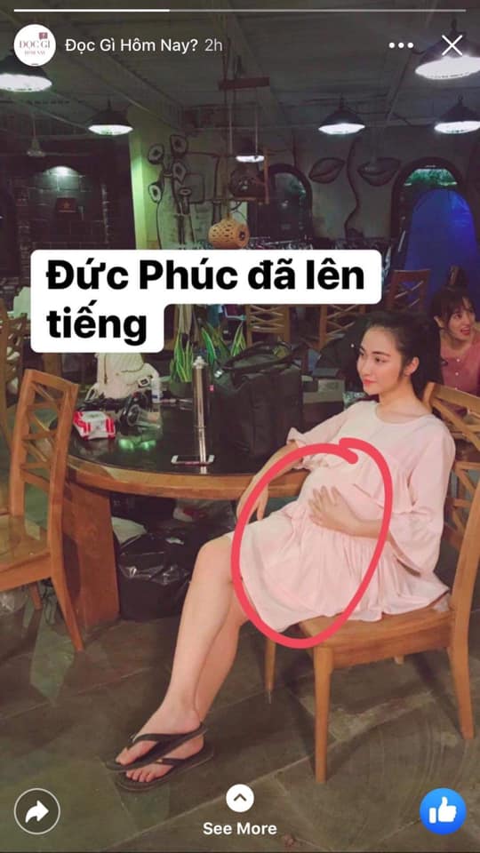 Trên một page về chuyện showbiz vừa đăng tải hình ảnh Hòa Minzy trong một chiếc đầm rộng thùng thình nhưng vẫn không thể che được bụng bầu vượt mặt. Hình ảnh này lập tức nhận được sự chú ý của dư luận cho rằng thông tin nữ ca sĩ bí mật sinh con trước đó là đúng. Tuy nhiên khi các cư dân mạng tinh ý zoom cận sẽ phát hiện điểm bất thường của bức ảnh: cổ của cô cao như cổ hươu và phần bụng không ăn khớp với thân mình.