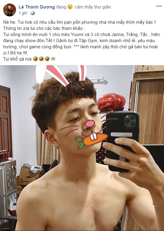 Chàng Bắp khẳng định mình vẫn còn độc thân.
