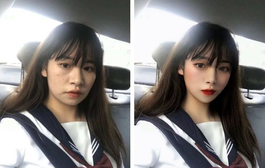 Mặt hơi béo, da hơi xấu. Không thành vấn đề, chỉnh sửa một chút là thành hot girl ngay.