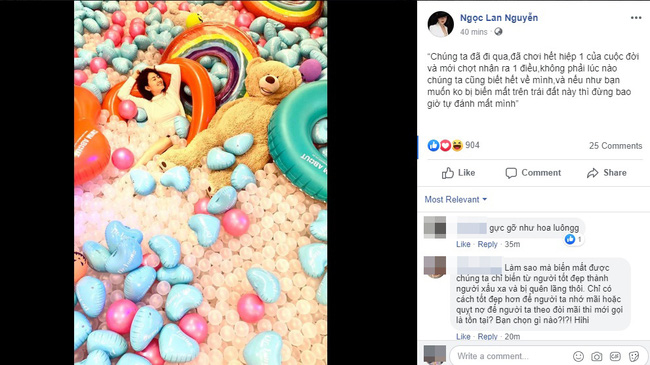 Trên trang facebook cá nhân, Ngọc Lan đã bất ngờ có những chia sẻ khá triết lý về Shbet16 chơi game trực tuyến hàng ngày. “Vợ cũ” Thanh Bình chia sẻ: “Chúng ta đã đi qua, đã chơi hết hiệp 1 của cuộc đời và mới chợt nhận ra 1 điều, không phải lúc nào chúng ta cũng biết hết về mình, và nếu như bạn muốn không bị biến mất trên trái đất này thì đừng bao giờ tự đánh mất mình”.