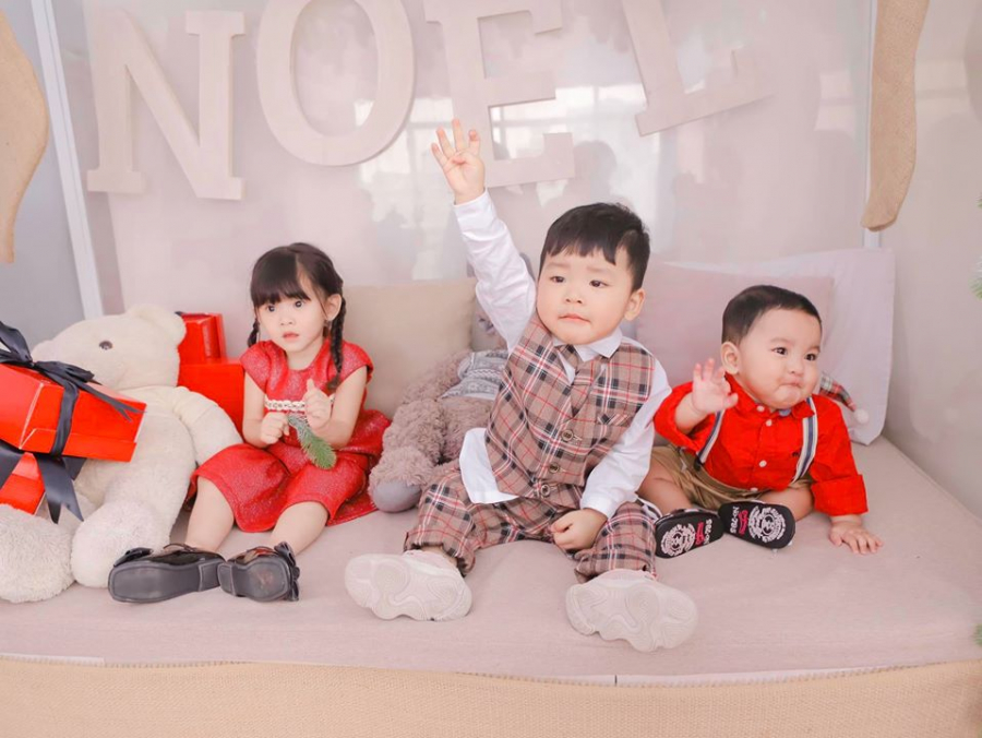 3 nhóc tì cực dễ thương của nhà Hải Băng và Thành Đạt.