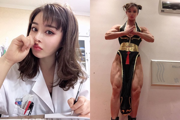 Nữ y tá có gương mặt xinh xắn và thân hình như lực sĩ.