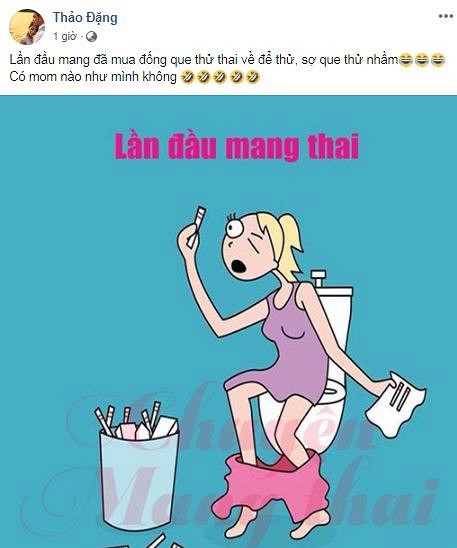 Lần đầu mang thai, Hoa hậu Đại Dương Đặng Thu Thảo đã mua nhiều que thử thai để thử vì sợ que thử nhầm.  
