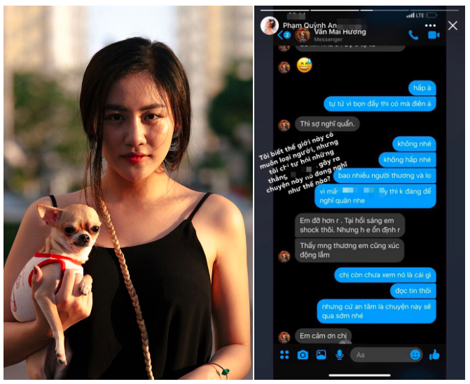 Phạm Quỳnh Anh chia sẻ đoạn tin nhắn hé lộ tình trạng hiện tại của Văn Mai Hương.  