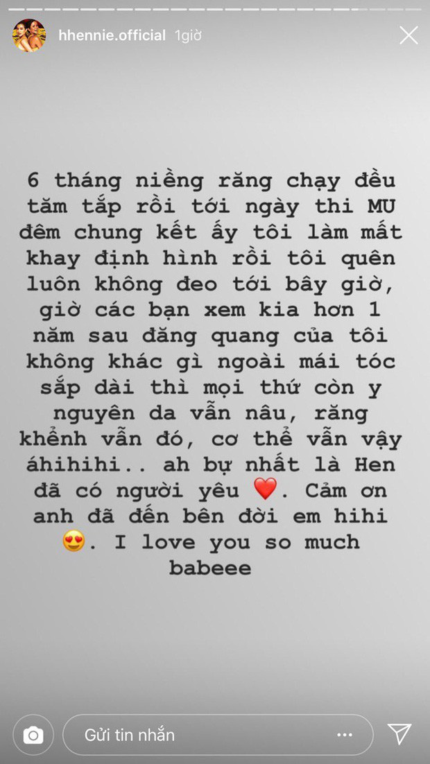 H'Hen Niê cũng từng dành nhiều lời ngọt ngào cho bạn trai trên truyền thông và mạng xã hội.    