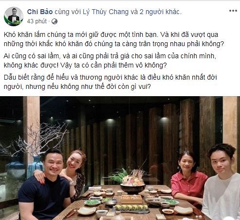 Nam diễn viên cực ga lăng khi có động thái đỡ lời khéo léo cho vợ cũ.  