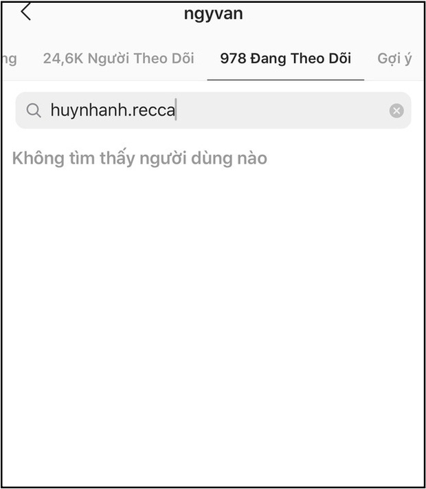 Về phía Y Vân, cô đã huỷ theo dõi Huỳnh Anh trên Instagram.