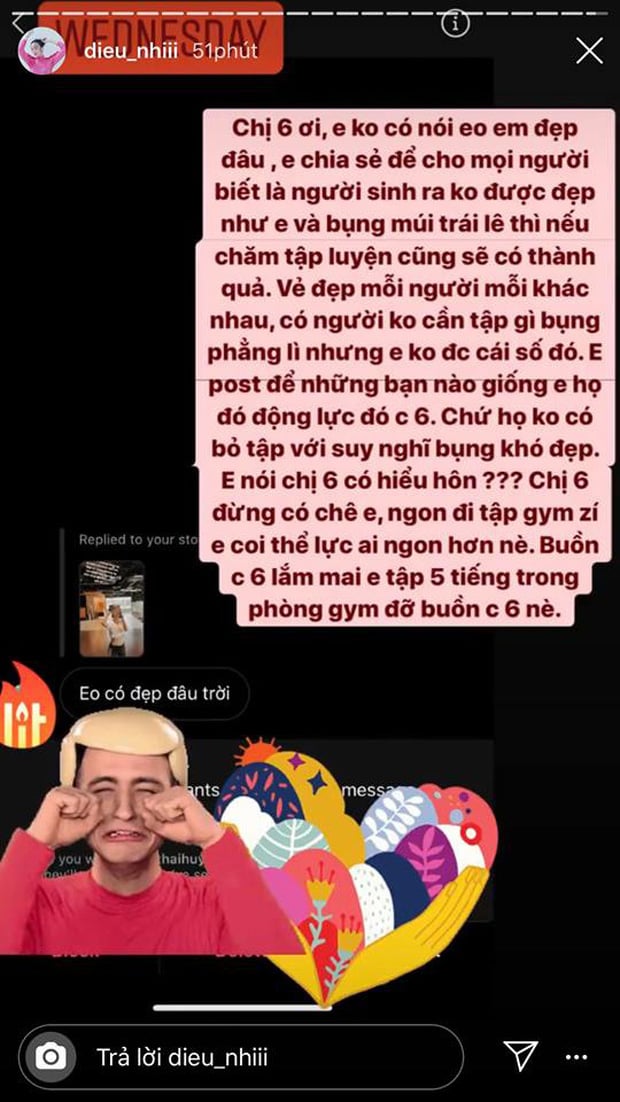 Diệu Nhi đáp trả lầy lội trước bình phẩm kém duyên của 1 dân mạng.    