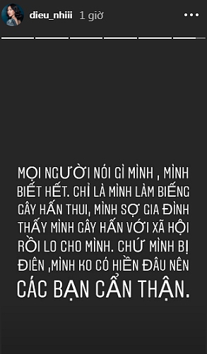Diệu Nhi cũng đã bày tỏ bức xúc với một bộ phận antifan để lại bình luận cho rằng cô dựa hơi, “bám gót” Ngọc Trinh để nổi tiếng.