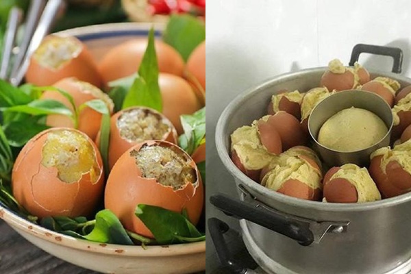 Món trứng hấp trên mạng và món trứng hấp của cô nàng.