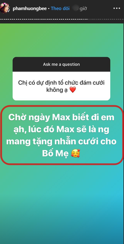 Chính chia sẻ này của người đẹp gốc Hải Phòng đã khiến người hâm mộ mong chờ về một hôn lễ không xa. Đồng thời nhiều người cũng hi vọng Phạm Hương sẽ sớm công khai diện mạo bạn trai bí ẩn.    