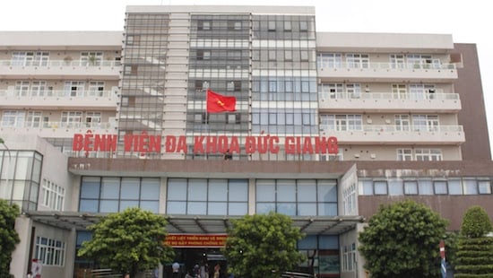 Bệnh viện Đa khoa Đức Giang, nơi xảy ra sự việc.