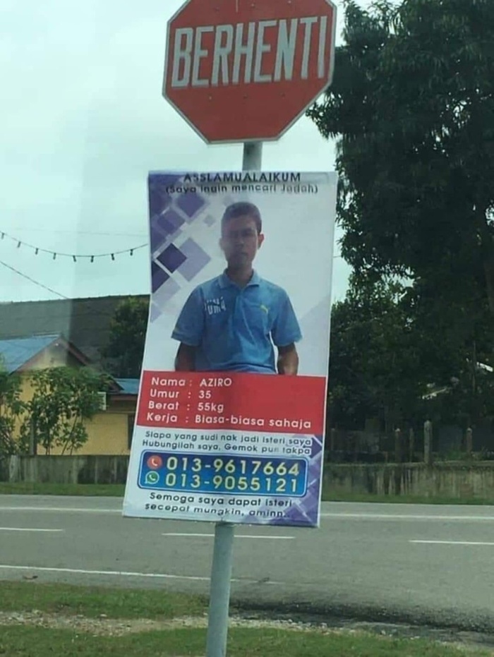 Anh chàng thiết kế banner treo khắp nơi để tìm vợ.