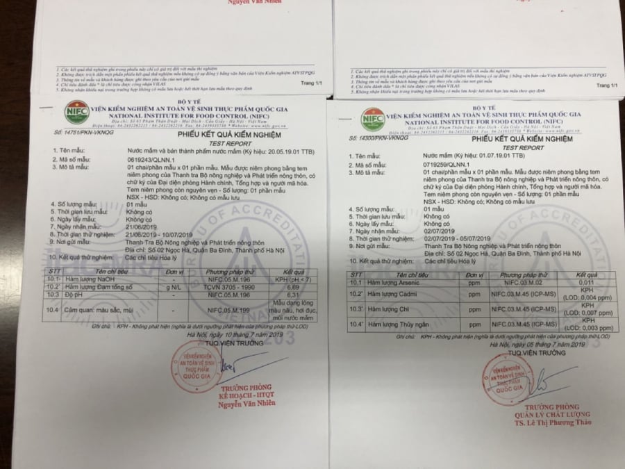 Kết quả kiểm nghiệm cho thấy sản phẩm của cả 3 công ty đều không đảm bảo an toàn vệ sinh thực phẩm.