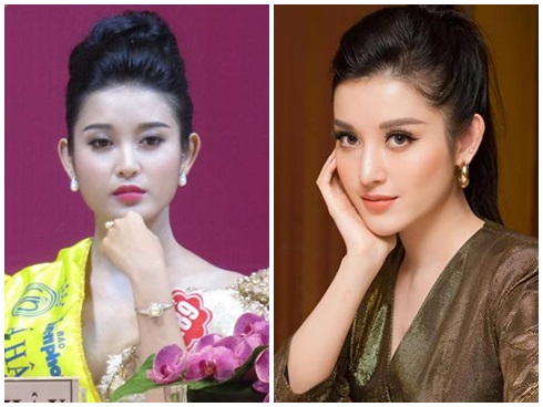 Nhan sắc của nàng Á hậu thay đổi rõ rệt so với thời điểm đăng quang Á hậu cách đây 5 năm.  