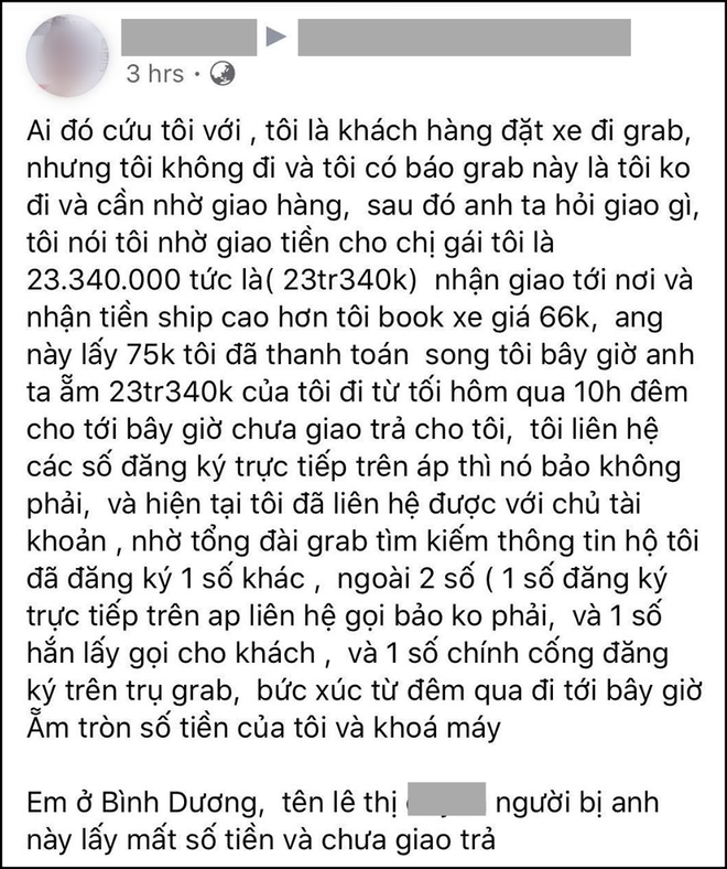 Câu chuyện được chia sẻ trên mạng xã hội.