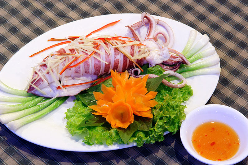 Mực hấp gừng ngon