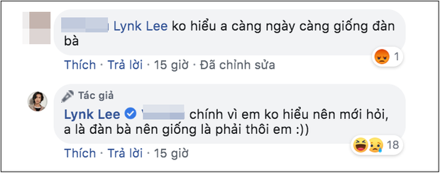 Lynk Lee bình tĩnh đáp trả khi bị nói ngày càng giống đàn bà.    