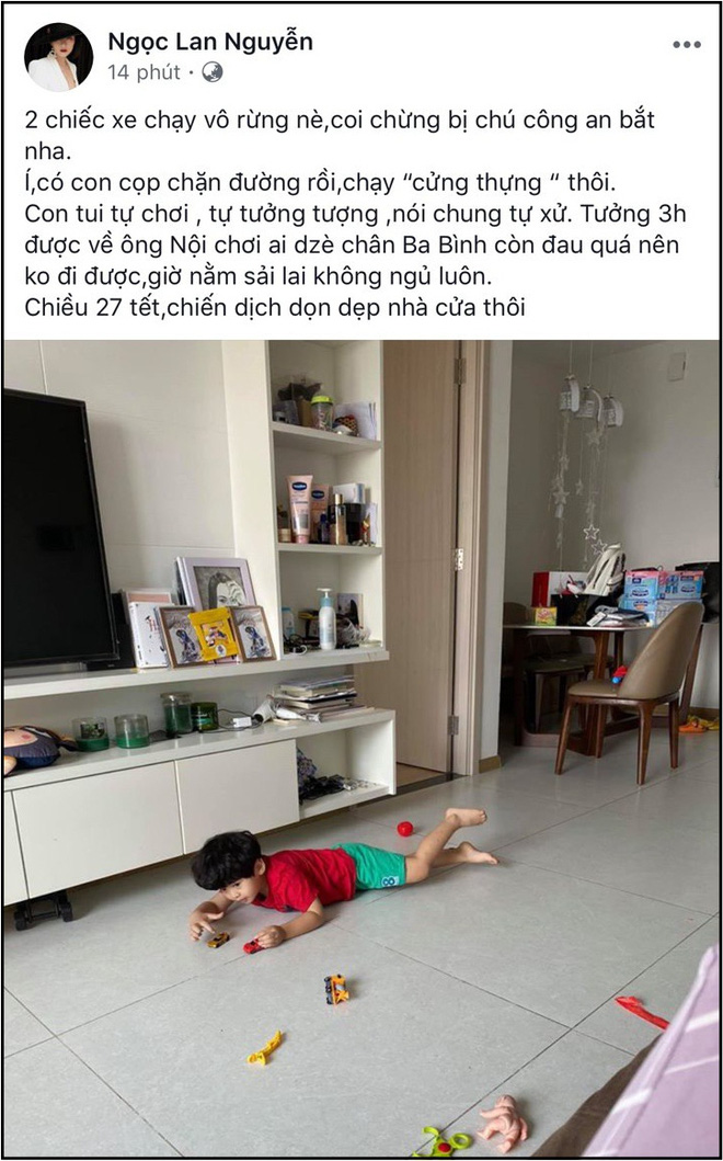Ngọc Lan thân mật nhắc tên Thanh Bình trên trang cá nhân.