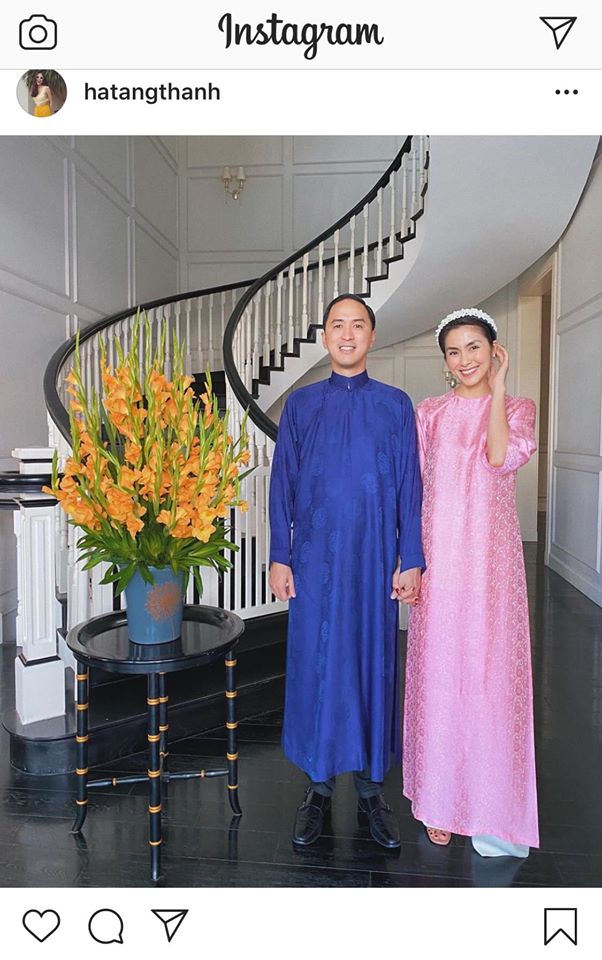Hà Tăng nhã nhặn bên ông xã