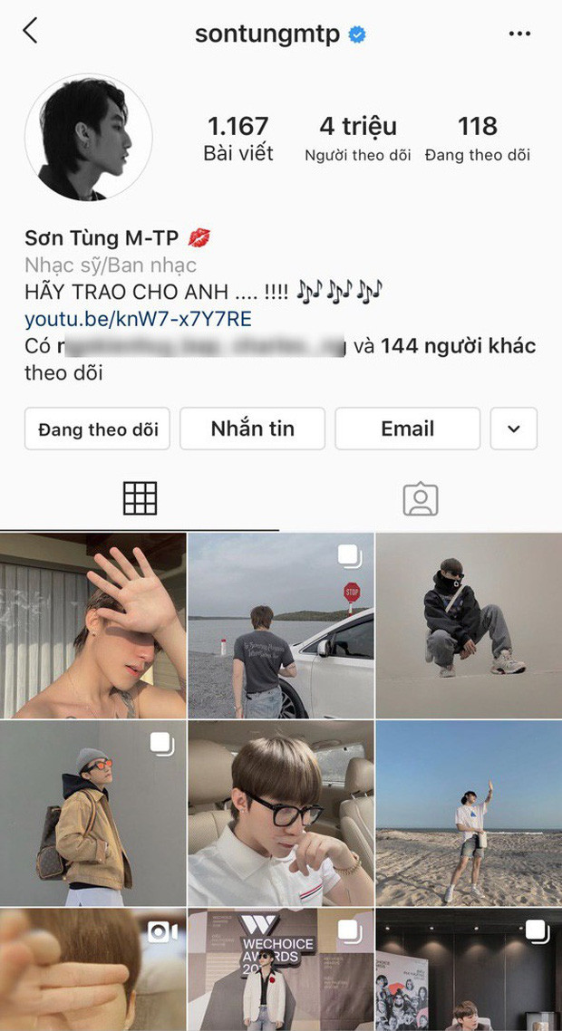 Mới đây, Sơn Tùng M-TP đã chính thức cán mốc 4 triệu lượt người theo dõi trên trang instagram cá nhân. Với kết quả này, anh chàng tiếp tục giữ vững thành tích nghệ sĩ Việt có lượng người theo dõi nhiều nhất trên instagram. Không chỉ “bùng nổ” trên Instagram, Facebook của Sơn Tùng M-TP cũng có lượng tương tác 