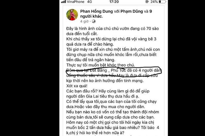 Bài chia sẻ sai sự thật đã gây hoang mang dư luận.