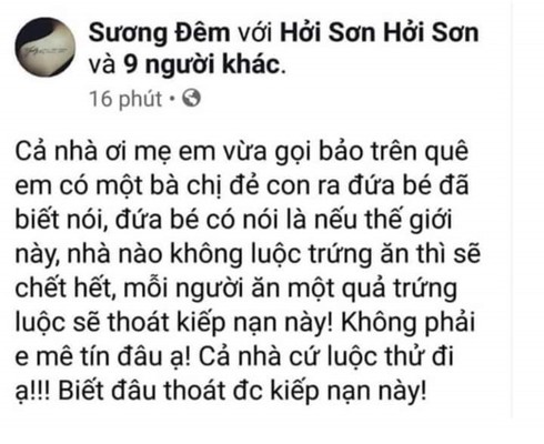 Thông tin được đăng lên mạng xã hội gây xôn xao.