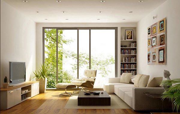 Thiết kế phòng khách nhiều ánh sáng