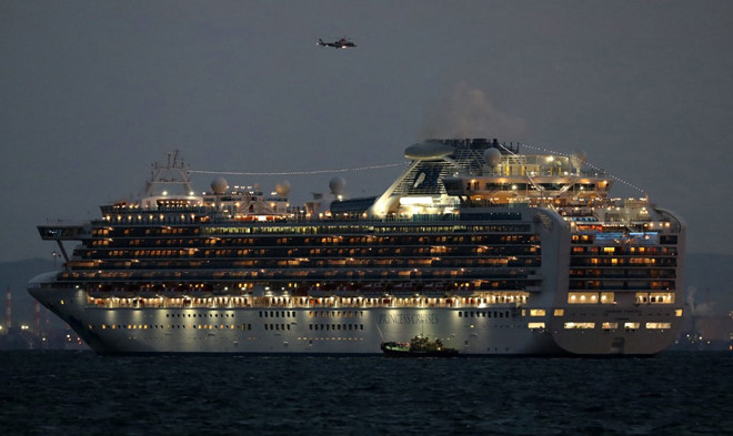 Du thuyền Diamond Princess bị cách ly. Ảnh: AFP