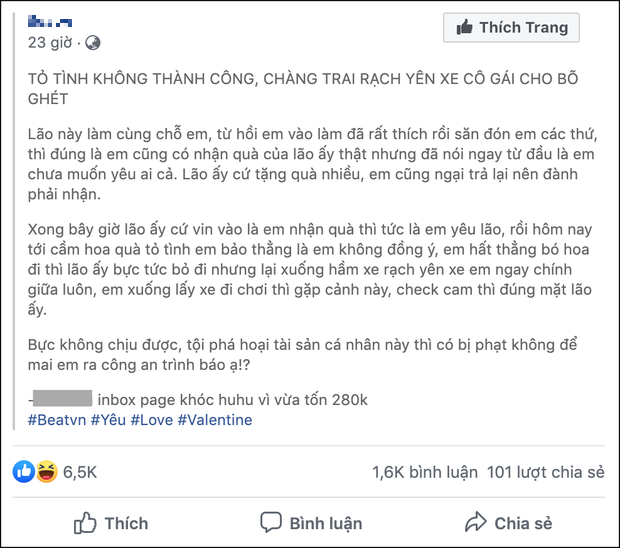 Câu chuyện được chia sẻ trên một hội nhóm.