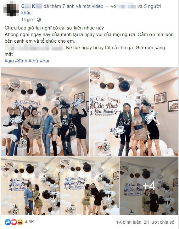 Những hình ảnh trong tiệc ly hôn của cô gái.