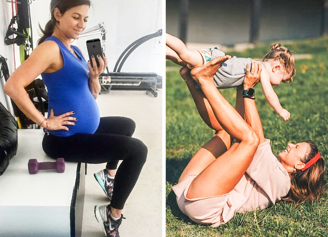 Mẹ đã có thêm đối tác để cùng tập thể dục rồi.