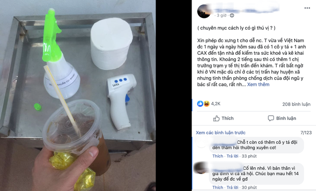 Câu chuyện của chàng trai trở về từ Hàn Quốc vào sống trong khu cách ly.
