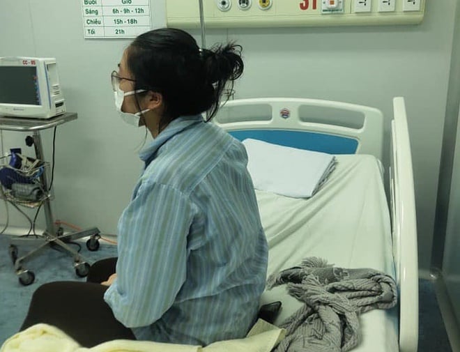 Bệnh nhân H. tại khu điều trị cách ly.