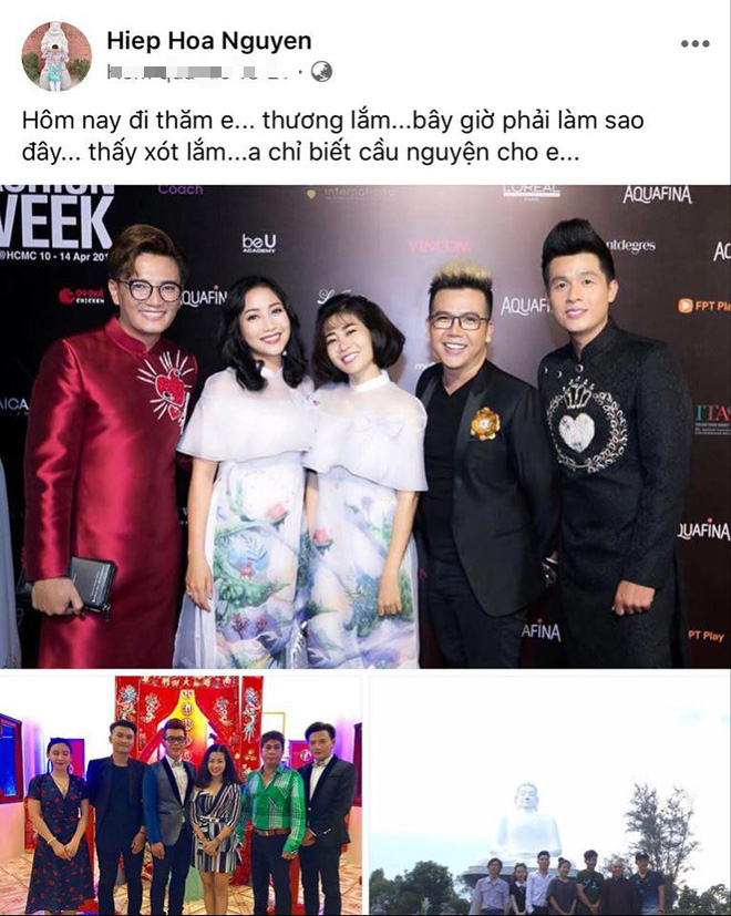 Mới đây, diễn viên Hoà Hiệp khiến người hâm mộ lo lắng khi có chia sẻ sau khi vào viện thăm nữ diễn viên Mai Phương. Hoà Hiệp viết: 