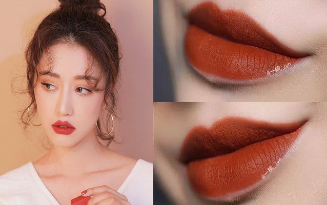 Cam cháy là sự pha trộn giữa tone cam đất với màu nâu đỏ, khi tô lên môi bạn sẽ thấy Mừng SHBET phiên bản mới 2025 trông sáng hơn rất nhiều.