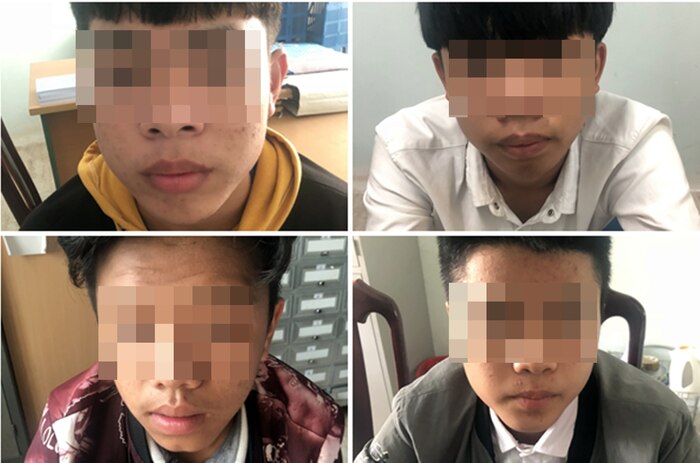 Nhóm đối tượng tại cơ quan công an. Ảnh: Báo Đại Đoàn Kết