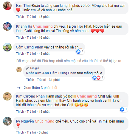 Nhiều khán giả chúc mừng Nhật Kim Anh.