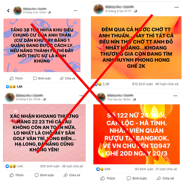 Các bài viết đưa tin thất thiệt về tình hình dịch Covid-19 trên Facebook của Đ.N.Q.