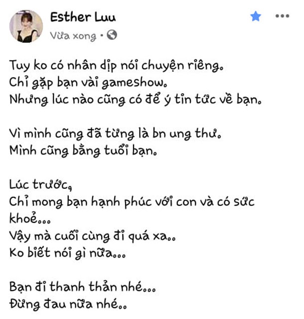 Mới đây Hari Won đã khiến netizen phải rùng mình khi đọc được những chia sẻ đầy suy tư và thương cảm mà bà xã Trấn Thành viết ra. Điều trùng hợp ở đây là Mai Phương và Hari Won cùng bằng tuổi và cùng bị ung thư. Nhưng với chia sẻ của Hari, có thể nói, bà xã Trấn Thành may mắn hơn rất nhiều so với Mai Phương. May mắn hơn nữa, bên cạnh Hari Won còn có một người chồng hết mực yêu thương và luôn luôn chăm sóc, che chở cho cô.