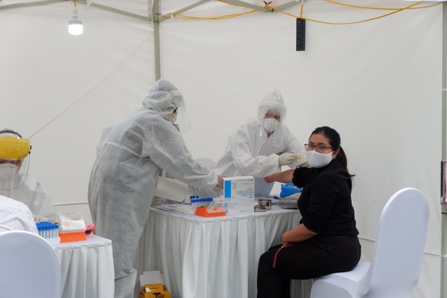 Một trạm test nhanh Covid-19.