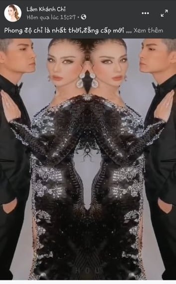 Khoảnh khắc trong một buổi photoshoot của cả hai bất ngờ được Lâm Khánh Chi chia sẻ lại.